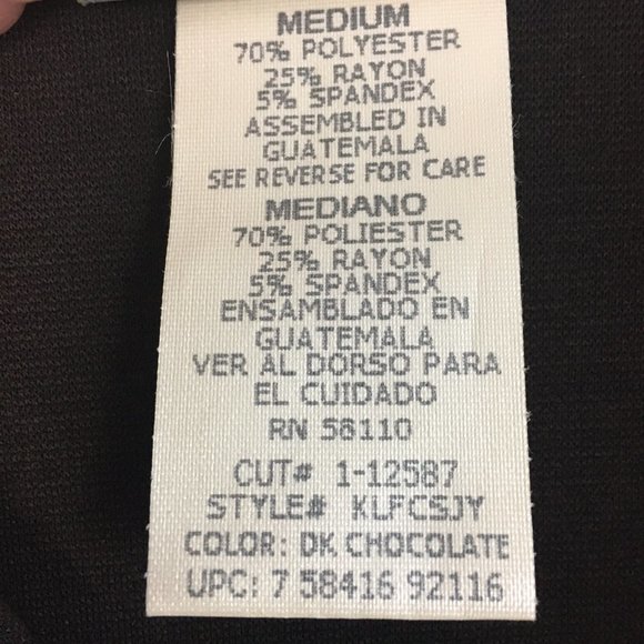 Kathie Lee Collection Long Knit Jacket Full Zip Mock Neck Brown Women's Medium - Picture 10 of 10